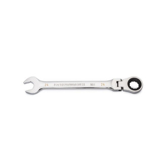 GearWrench® - 24 mm 12-Point Flexible 90-Teeth Ratcheting Full Polish Chrome Combination Wrench