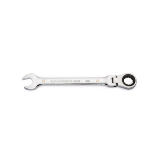 GearWrench® - 25 mm 12-Point Flexible 90-Teeth Ratcheting Full Polish Chrome Combination Wrench