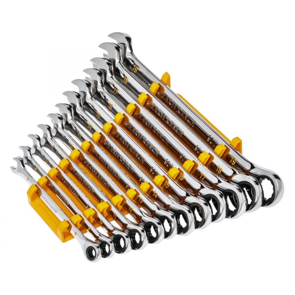 GearWrench® - 12-piece 8 to 19 mm 12-Point Straight Head 90-Teeth Ratcheting Chrome Combination Wrench Set