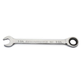 GearWrench® - 1-1/4" 12-Point Straight 90-Tooth Ratcheting Combination Wrench