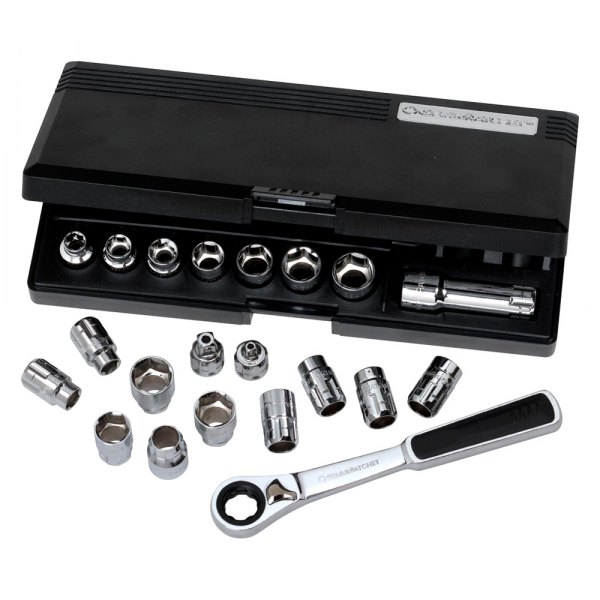 GearWrench® - Pass-Thru™ 3/8" Drive 6-Point SAE/Metric Ratchet and Socket Set, 21 Pieces