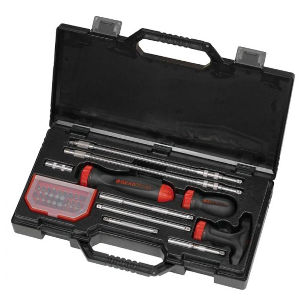 GearWrench® - GearDriver™ 40-piece Multi Material Handle Ratcheting T-Handle Standard & Stubby Multi-Bit Screwdriver Kit