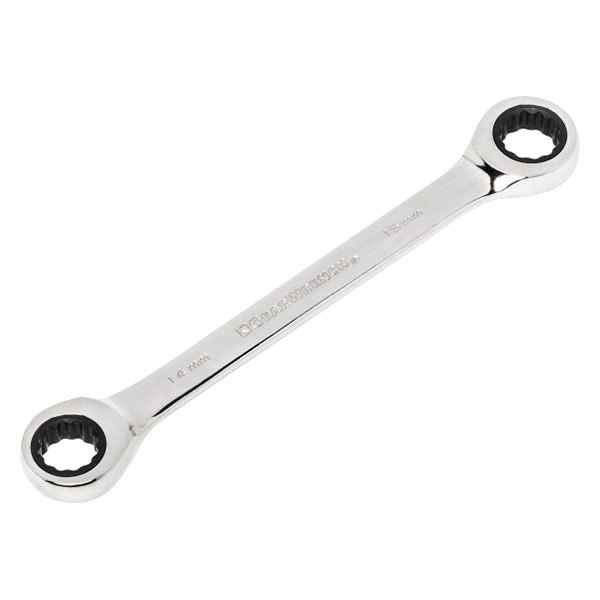 GearWrench® - 14 x 15 mm 12-Point Straight Head 72-Teeth Ratcheting Chrome Double Box End Wrench