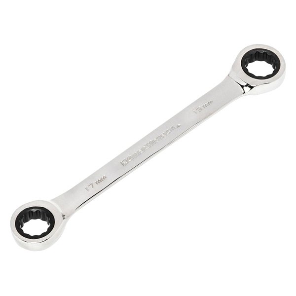 GearWrench® - 17 x 19 mm 12-Point Straight Head 72-Teeth Ratcheting Chrome Double Box End Wrench