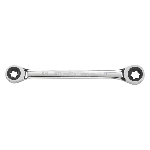 GearWrench® - E-Torx™ E10 x E12 Torx Straight Head Ratcheting Chrome Double Box End Wrench