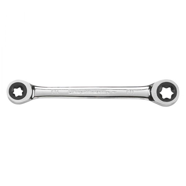 GearWrench® - E-Torx™ E14 x E18 Torx Straight Head Ratcheting Chrome Double Box End Wrench
