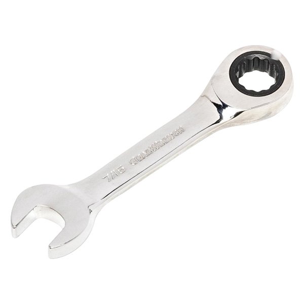 GearWrench® - 7/16" 12-Point Straight Head 72-Teeth Ratcheting Stubby Combination Wrench