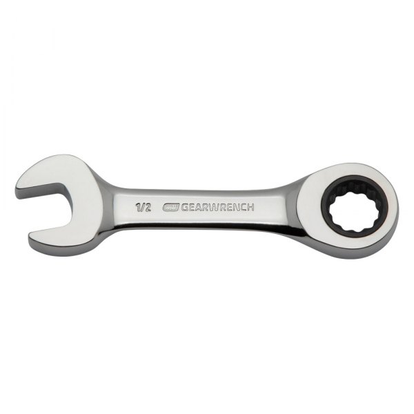 GearWrench® - 1/2" 12-Point Straight Head 72-Teeth Ratcheting Stubby Combination Wrench