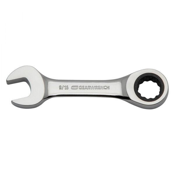GearWrench® - 9/16" 12-Point Straight Head 72-Teeth Ratcheting Stubby Combination Wrench