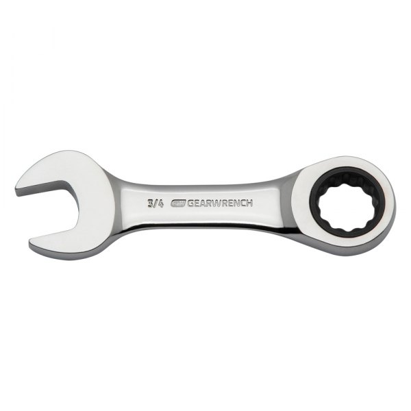GearWrench® - 3/4" 12-Point Straight Head 72-Teeth Ratcheting Stubby Combination Wrench