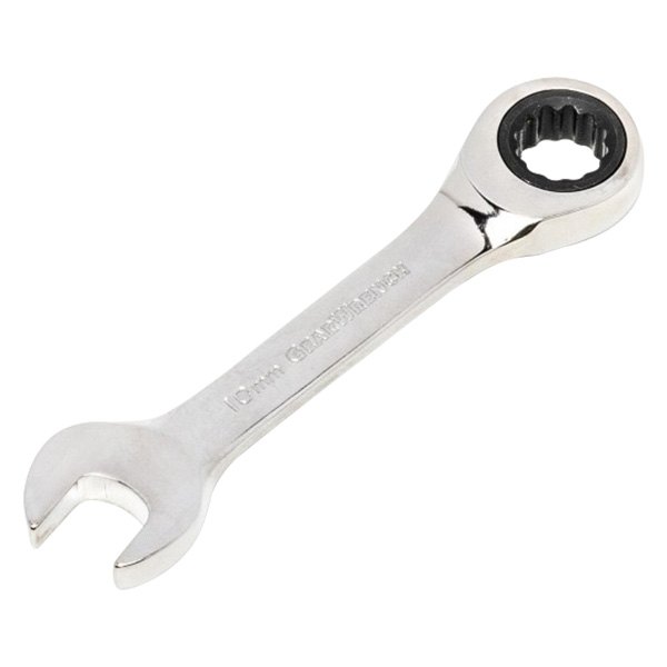 GearWrench® - 10 mm 12-Point Straight Head 72-Teeth Ratcheting Stubby Combination Wrench