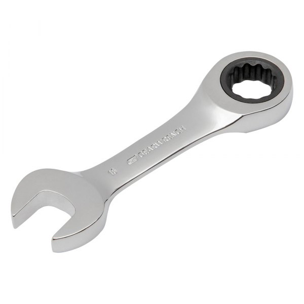 GearWrench® - 16 mm 12-Point Straight Head 72-Teeth Ratcheting Stubby Combination Wrench