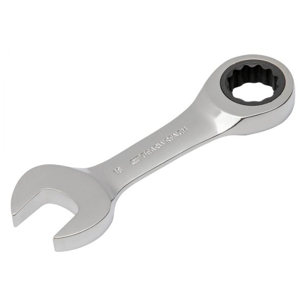 GearWrench® - 18 mm 12-Point Straight Head 72-Teeth Ratcheting Stubby Combination Wrench