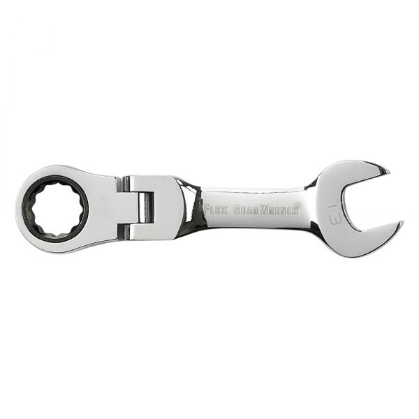 GearWrench® - 13 mm 12-Point Stubby Flexible Head 72-Teeth Ratcheting Stubby Combination Wrench