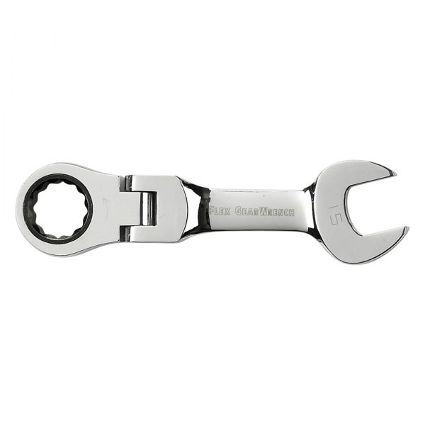 GearWrench® - 15 mm 12-Point Stubby Flexible Head 72-Teeth Ratcheting Stubby Combination Wrench