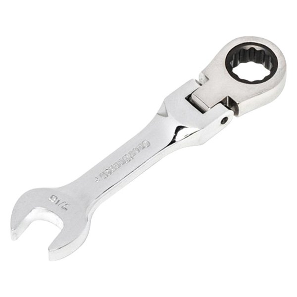 GearWrench® - 7/16" 12-Point Flexible Head 72-Teeth Ratcheting Stubby Combination Wrench