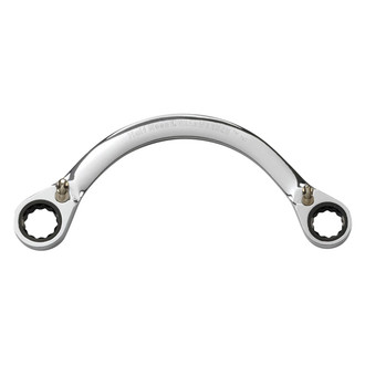 GearWrench® - SAE 12-Point Half-Moon Straight Head 72-Teeth Reversible Ratcheting Chrome Double Box End Wrench