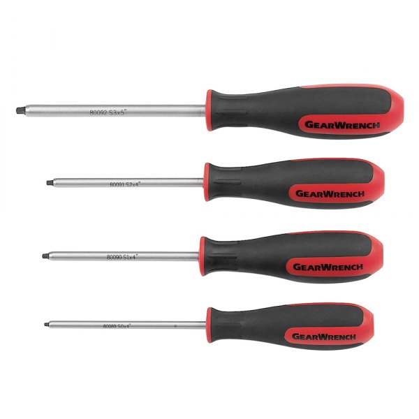 GearWrench® - 4-piece #0 to #3 Multi Material Handle Square Screwdriver Set