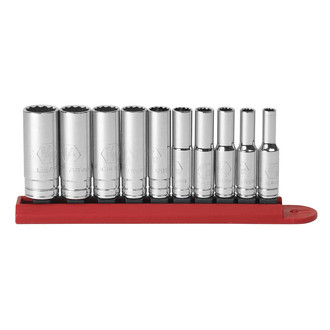 GearWrench® - 1/4" Drive 12-Point SAE Deep Socket Set 10 Pieces