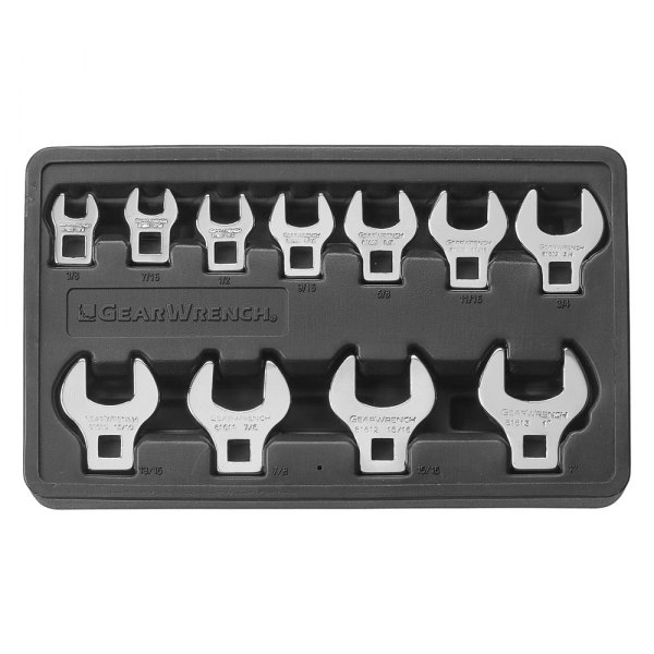 GearWrench® 81908 11Piece 3/8" Drive SAE Chrome Open End Crowfoot