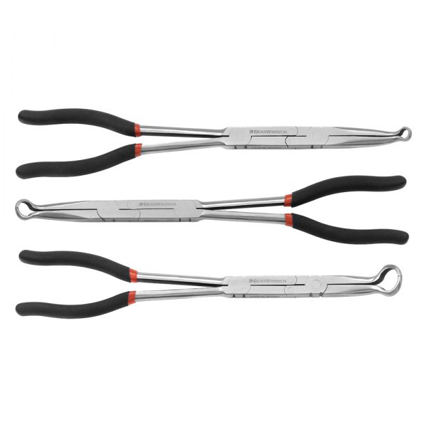 GearWrench® - Double X™ 3-piece Double Joint Ring Jaws Dipped Handle Long Reach Needle Nose Pliers Set