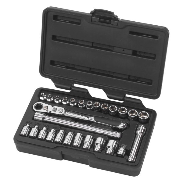 GearWrench® - Pass-Thru™ 1/4" Drive 6-Point SAE/Metric Ratchet and Socket Set, 27 Pieces