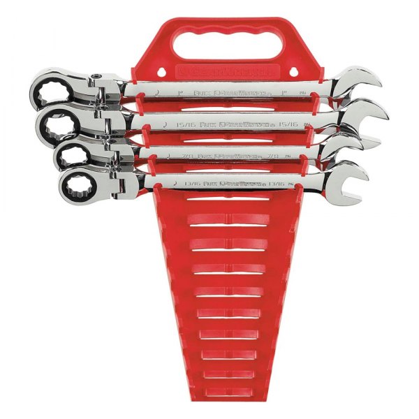 GearWrench® - 4-piece 13/16" to 1" 12-Point Flexible Head 72-Teeth Ratcheting Mirror Polished Combination Wrench Set