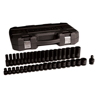 GearWrench® - 1/2" Drive Metric 6-Point Standard/Deep Impact Socket Set (39 Pieces)