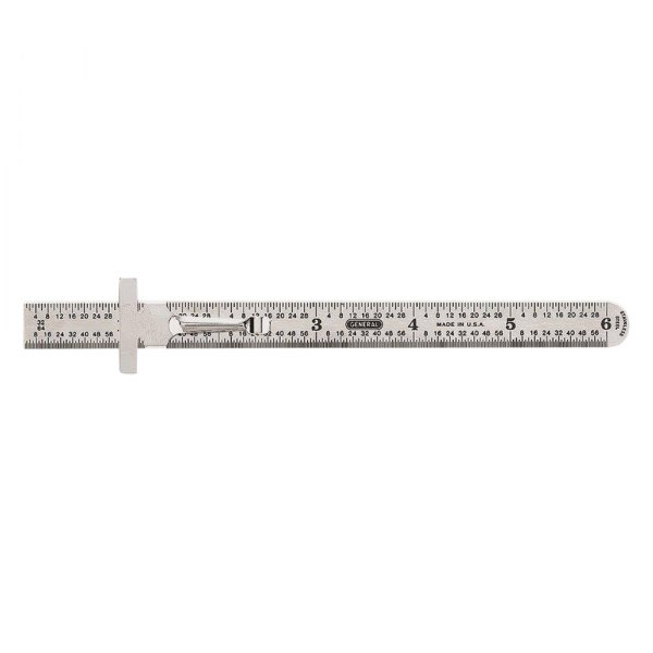 General Tools® - 6" SAE Industrial Precision Flexible Steel Ruler with Pocket Clip