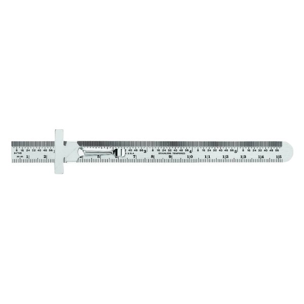 General Tools® - 6" SAE Economy Precision Flexible Steel Ruler with Pocket Clip