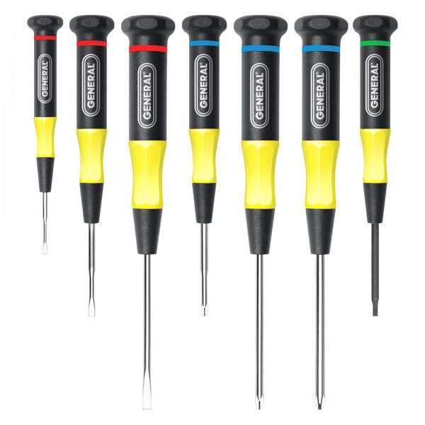 General Tools® - 7-piece Dipped Handle Color Coded Precision Phillips/Slotted/Torx Mixed Screwdriver Set