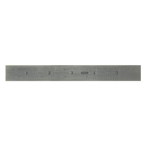 General Tools® - 6" SAE Industrial Precision Rigid Steel Ruler
