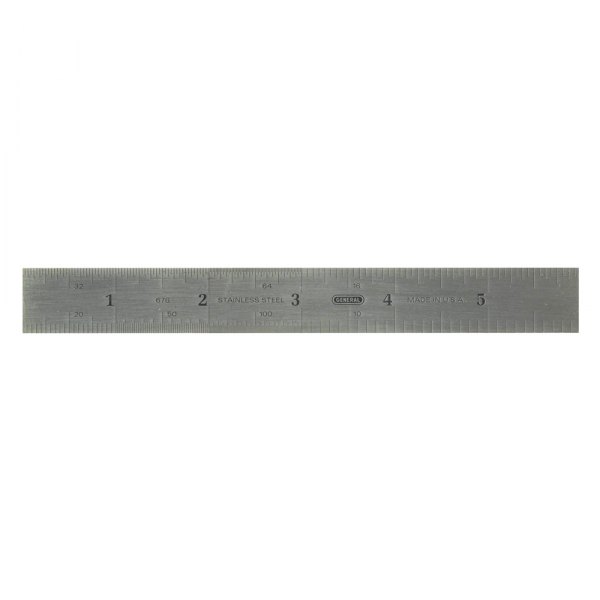 General Tools® - 6" SAE Industrial Precision Rigid Steel Ruler