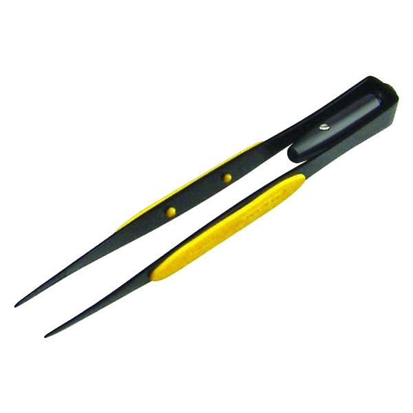 General Tools® - 6-1/4" Serrated Blunt Tip Lighted Tweezers