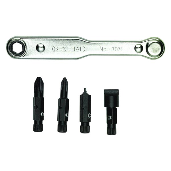 General Tools® - 5-piece Metal Handle Pass Through Handle Multi Bit Screwdriver Kit