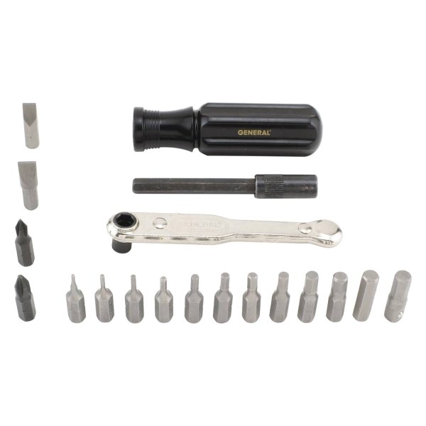 General Tools® - 19-piece Dipped Handle Ratcheting Offset Multi-Bit Screwdriver Kit
