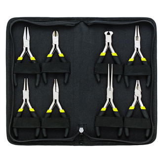 General Tools® - 8-piece 4-1/8" to 6" Dipped Handle Mini Mixed Pliers Set