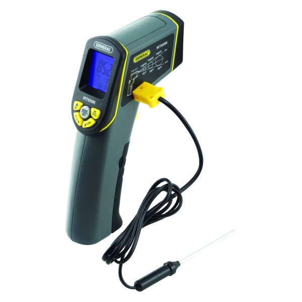 General Tools® - Wide-Range Infrared Thermometer with K-Port and Adjustable Emissivity (-58°F to 1202°F)