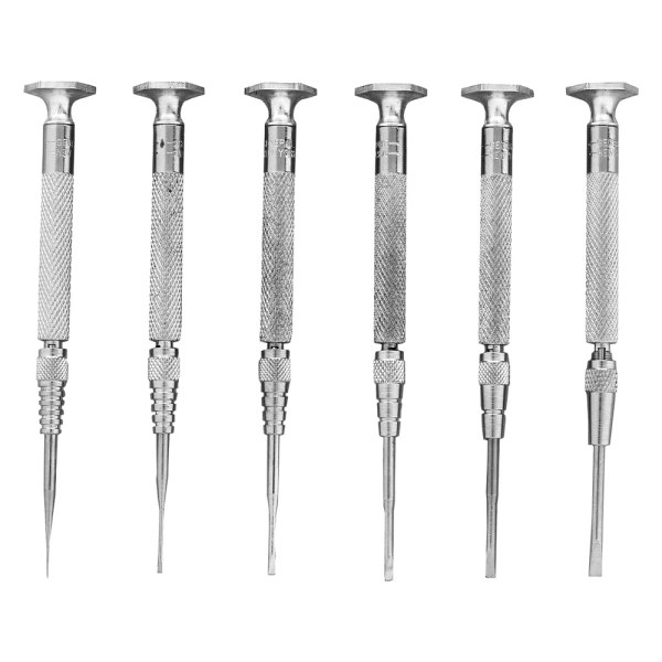 General Tools® - 6-piece 0.1" to 0.025" Metal Handle Jewelers Precision Slotted Screwdriver Set