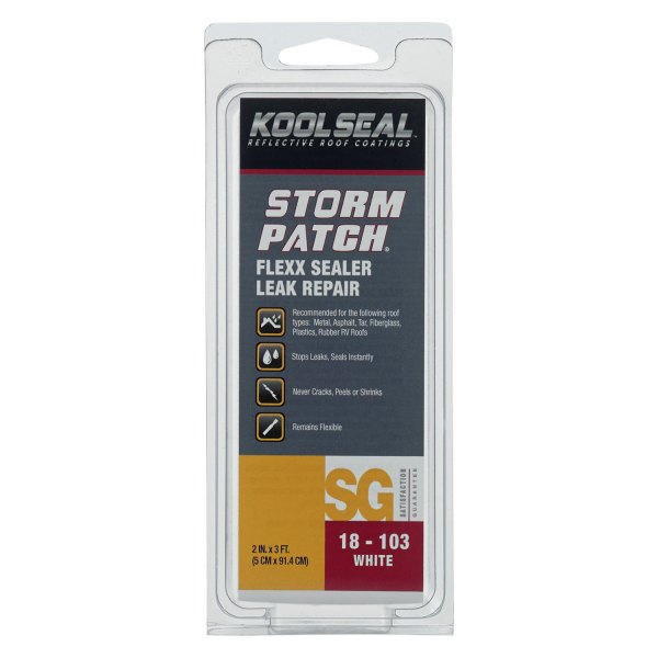 Geocel® - Kool Seal™ Storm Patch™ 3' x 2" White Flexx Sealer Instant Leak Repair Tape (1 Roll)