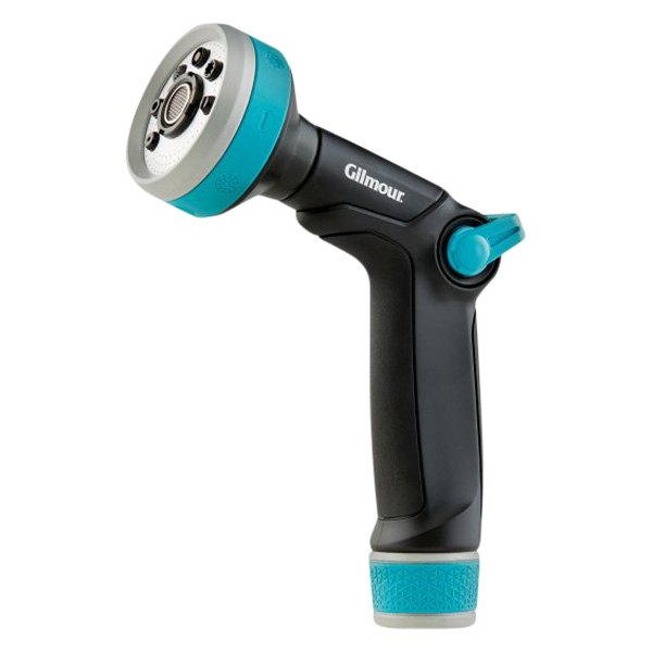 Gilmour® - Shower Pattern Black Heavy Watering Metal Nozzle Pistol Grip Nozzle with Swivel Connect™ and Thumb Trigger