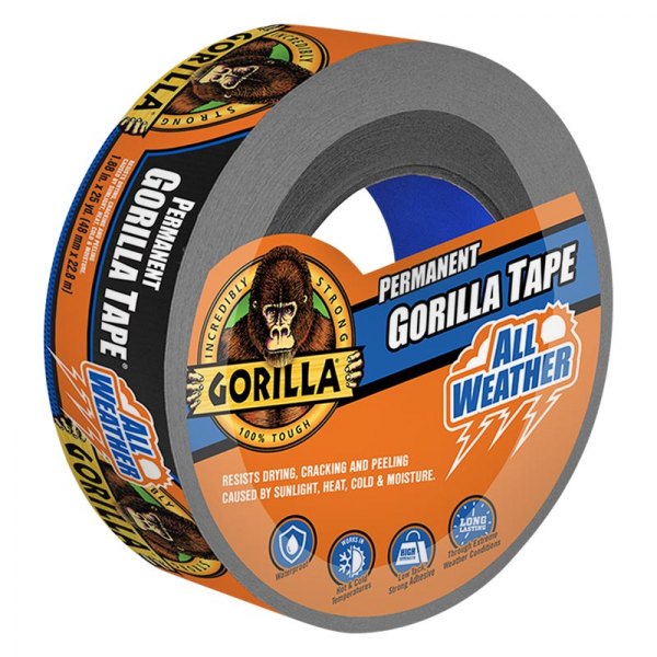 Gorilla® - 75' x 1.88" Black Permanent Duct Tape