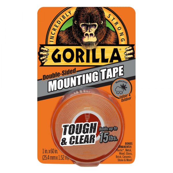 Gorilla® 60650 - 5' x 1 Clear Tough and Double-Sided Mounting Single-Sided  Tape