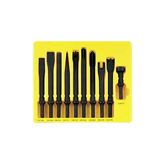 Grey Pneumatic® - 10-Piece .401 Parker Shank General Service Chisel Set
