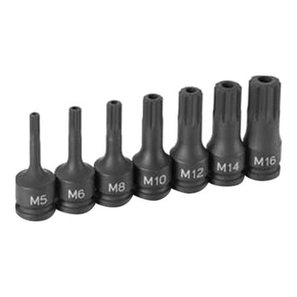 Grey Pneumatic® - 3/8" Drive Metric Triple Square (TR) Impact Bit Socket Set (7 Pieces)