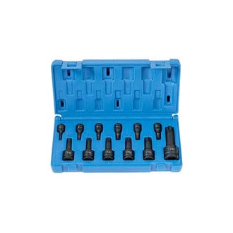 Grey Pneumatic® - 1/4" and 3/8" and 1/2" Drive Torx (TR) Impact Bit Socket Set (12 Pieces)