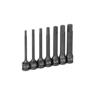 Grey Pneumatic® - 3/8" Drive SAE Hex Impact Bit Socket Set (7 Pieces)