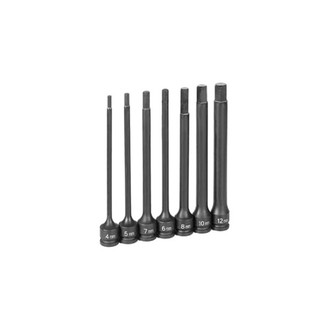 Grey Pneumatic® - 3/8" Drive Metric Hex Impact Bit Socket Set (7 Pieces)