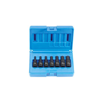 Grey Pneumatic® - 3/8" Drive Metric Hex Impact Bit Socket Set (7 Pieces)