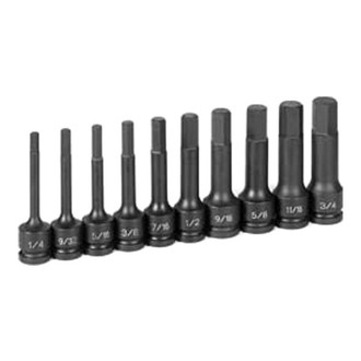 Grey Pneumatic® - 1/2" Drive SAE Hex Impact Bit Socket Set (10 Pieces)